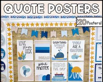 Affiches de citations Ocean Classroom : décoration Growth Mindset (téléchargement numérique)