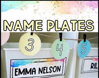 Pastel Student Desk Name Plates: Editable Classroom Decor (Digital Download)