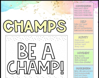 Pastel CHAMPS Classroom Poster: Teacher Resource (Digital Download)