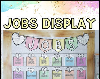 Pastel Classroom Jobs Display | Editable Classroom Jobs | Classroom Job Chart | Pastel Classroom Decor | Classroom Organization