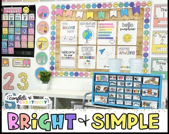 Bright Classroom Decor Bundle: Editable, Colorful (Digital Download)