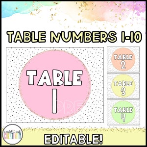 Table Numbers for the Classroom | Pastel Classroom Decor | Classroom Table Group Numbers | Teacher Resources | Elementary Classroom