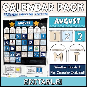 Ocean Classroom Calendar Pack | Pocket Chart Calendar Cards | Flip Classroom Calendar | Ocean Classroom Decor | Classroom Calendar Display