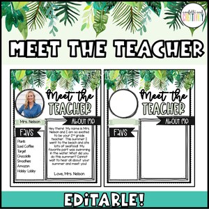 Editable Meet the Teacher Template | Tropical Classroom Decor | Meet the Teacher Letter | Teacher Template | Tropical Classroom