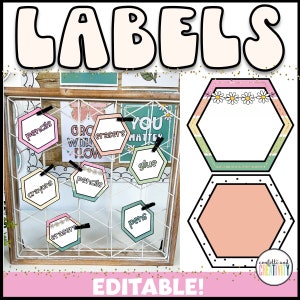 Editable Classroom Labels | Retro Classroom Labels | Colorful Classroom Decor | Classroom Labels Template | Classroom Organization