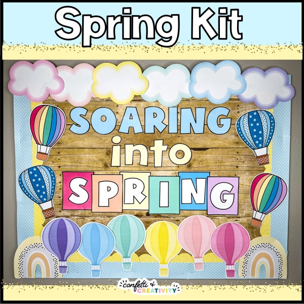 SPRING Bulletin Board | Spring Classroom | Bulletin Board Kit | Classroom Door Decor | March Bulletin Board | March Classroom