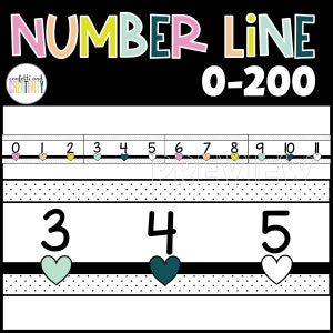 Bold Brights Classroom Number Line | Bright Classroom Decor | Number Line for Classroom | Number Line 0-200 | Elementary Classroom
