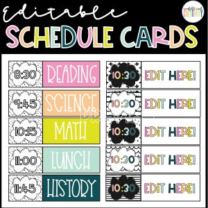 Bold Brights Classroom Schedule | Editable Classroom Schedule | Bright Classroom Decor | Classroom Schedule Cards | Classroom Management