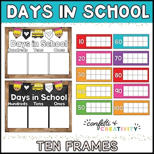 Bright Days at School Posters | Days at School Tally | School Tally | Days of School Tally | Bright Classroom Decor | 100 Days of School