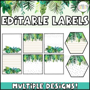Editable Classroom Labels | Tropical Classroom Labels | Tropical Classroom Decor | Classroom Labels Template