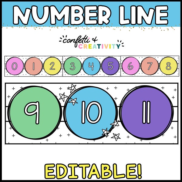 Bright Classroom Number Line | Colorful Classroom Decor | Number Line for Classroom | Number Line 0-200 | Elementary Classroom