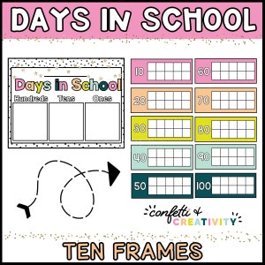 Bright Days at School Posters | Days at School Tally | School Tally | Days of School Tally | Bright Classroom Decor | 100 Days of School