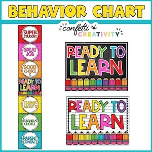 Classroom Behavior Chart | Classroom Behavior Management | Bright Classroom Decor | Behavior Clip Chart | Classroom Management