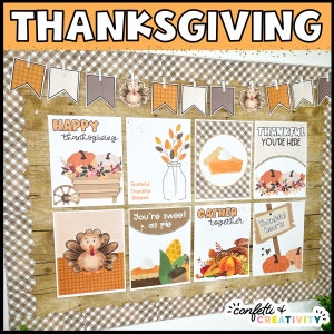 Thanksgiving Bulletin Board Posters: Fall Classroom Decor (Digital Download)
