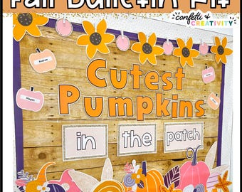 Fall Pumpkin Bulletin Board Kit | Pumpkin Classroom Decor | Fall Bulletin Board Display | Printable Autumn Decor