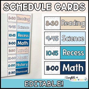 Printable Classroom Schedule | Editable Classroom Schedule | Ocean Classroom Decor | Classroom Schedule Cards | Classroom Management