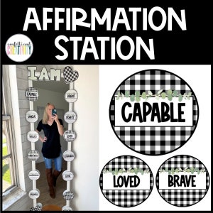 Affirmation Station for the Classroom | Farmhouse Classroom Decor | Positive Affirmation | Affirmation Mirror | Class Affirmations