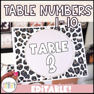Table Numbers for the Classroom Boho Neutral Classroom Decor