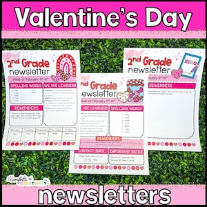 Boletín EDITABLE del aula del Día de San Valentín / Plantilla de boletín informativo para profesores / Decoración del aula de San Valentín / Plantilla de boletín escolar