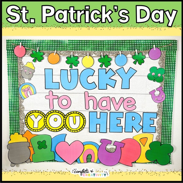 ST PATRICK'S DAY Bulletin Board | Bulletin Board Ideas | Bulletin Board Kit | March Bulletin Board | Classroom Printable | Classroom Door