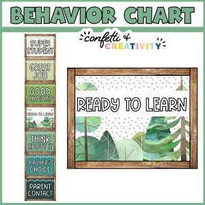 Klassenzimmer Verhaltensdiagramm | Verhaltensmanagement im Klassenzimmer | Natur Klassenzimmer Dekor | Verhalten Clip Chart | Klassenzimmer-Planung
