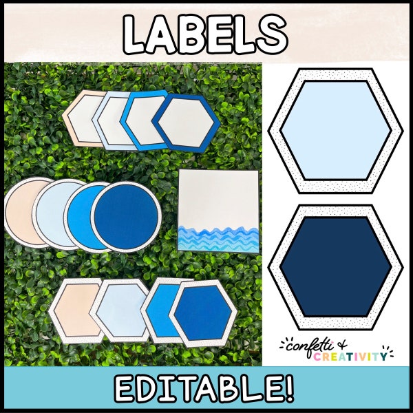 Editable Classroom Labels | Ocean Classroom Labels | Ocean Classroom Decor | Classroom Labels Template | Classroom Organization