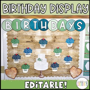 Exhibición de cumpleaños del aula de la naturaleza / Junta de cumpleaños del aula / Exhibición de cumpleaños / Tablón de anuncios / Decoración del aula de la naturaleza / Carta de cumpleaños