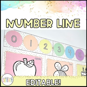 Pastel Classroom Number Line | Colorful Classroom Decor | Number Line for Classroom | Number Line 0-200 | Elementary Classroom
