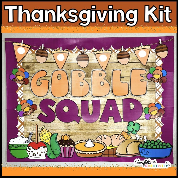 Thanksgiving Bulletin Board Kit | November Classroom Decor | Thanksgiving Bulletin Board | Holiday Classroom Decor | Bulletin Board Display