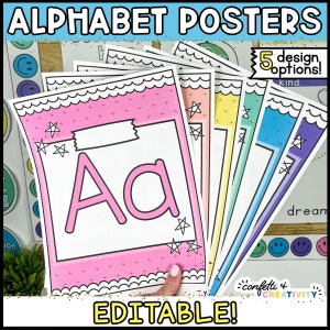 Bright Alphabet Posters for the Classroom | Classroom Decor | Bright Classroom | Alphabet Display | Kindergarten Classroom | A-Z Posters