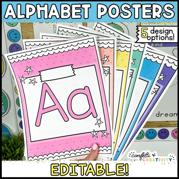 Bright Alphabet Posters for the Classroom | Classroom Decor | Bright Classroom | Alphabet Display | Kindergarten Classroom | A-Z Posters