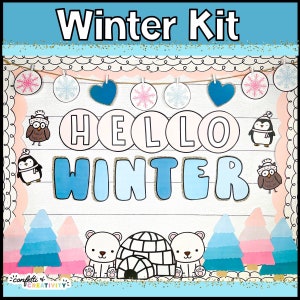 WINTER Bulletin Board | Winter Classroom | Bulletin Board Kit | Classroom Decor | Winter Classroom Printable | Snowflake Bulletin Board
