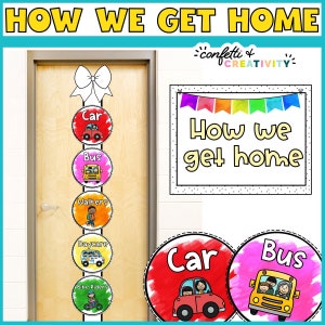 Watercolor How We Go Home Dismissal Chart Template | How We Go Home Bulletin Board | Editable Dismissal Chart | Watercolor Classroom Decor