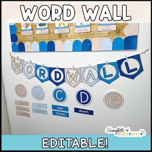 Word Wall Classroom Display | Alphabet Word Wall | Editable Word Wall | Classroom Sight Words | Ocean Classroom Decor
