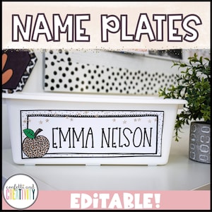 Boho Neutral Student Desk Plates | Student Name Tags | Desk Name Plates for Students | Editable Classroom Name Tags | Elementary Classroom