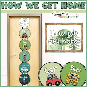 PRINTABLE How We Go Home Dismissal Chart Template | How We Go Home Bulletin Board | Editable Dismissal Chart | Nature Classroom Decor