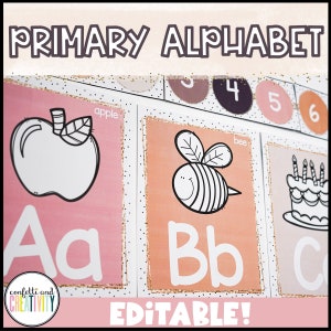 Boho Neutral Classroom Alphabet Posters | Alphabet Display | Alphabet Posters | Kindergarten | Boho Classroom Decor | Primary Classroom