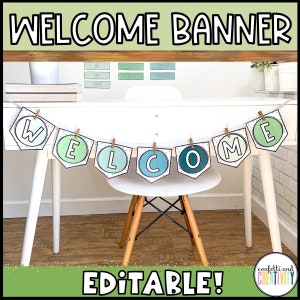 Editable Classroom Welcome Banner | Nature Classroom Decor | Classroom Banner | Classroom Decor | Back to School | Teacher Banner