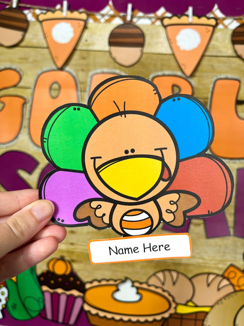 Thanksgiving Bulletin Board Kit November Classroom Decor Etsy