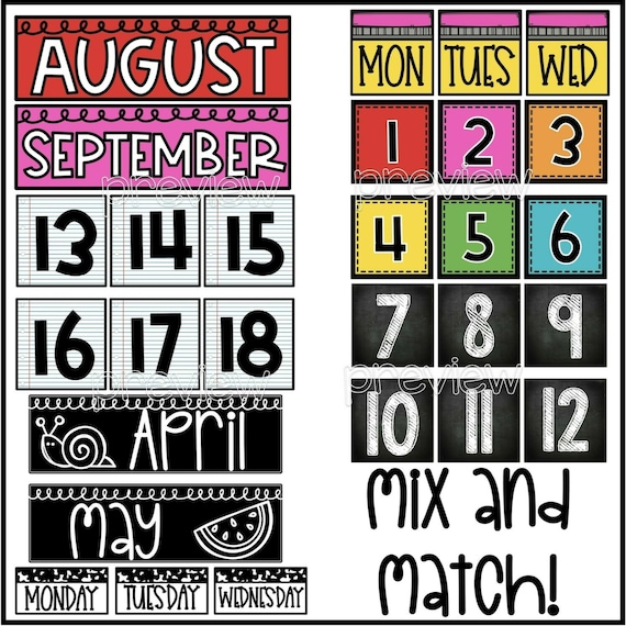 Bright Classroom Calendar Pack Pocket Chart Calendar Cards Flip Classroom  Calendar Bright Classroom Decor Classroom Calendar Display - Etsy Denmark