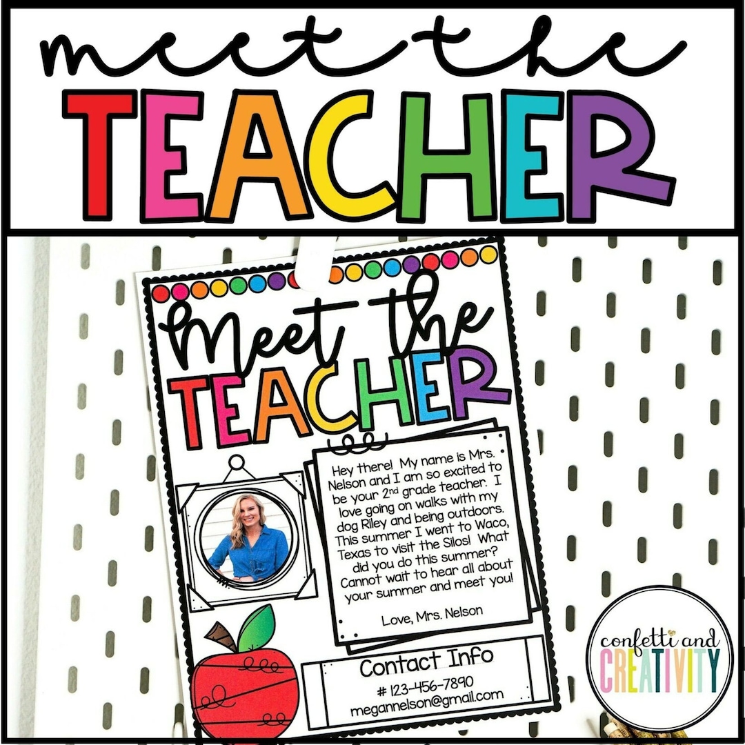 Editable Meet the Teacher Template | Bright Classroom Decor | Meet the ...