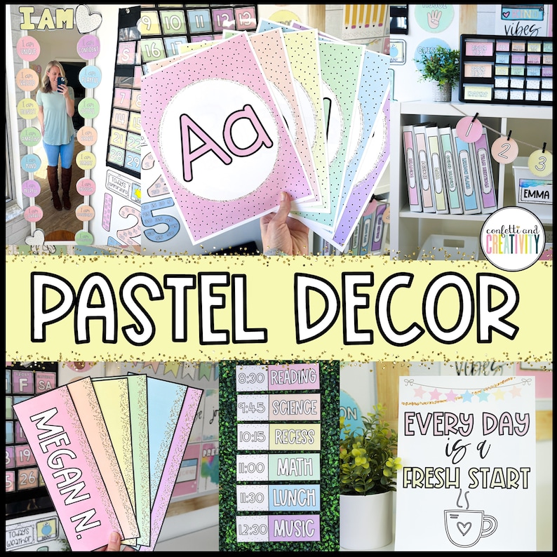 PASTEL Classroom Decor Bundle Pastel Classroom Theme Etsy