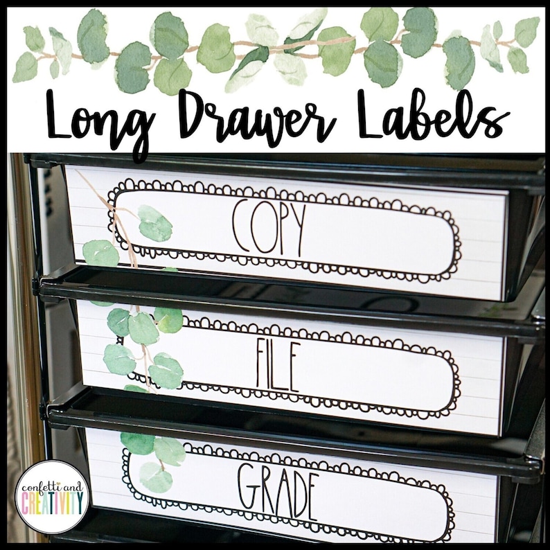 10 Drawer Cart Labels for the Classroom Modern Farmhouse Etsy