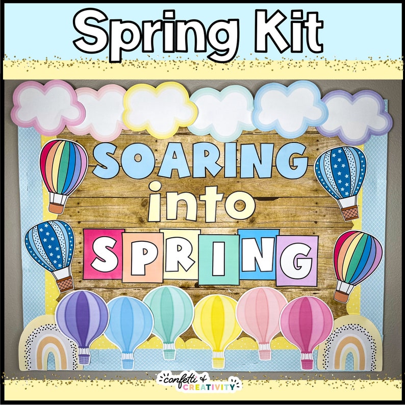 SPRING Bulletin Board Spring Classroom Bulletin Board Kit Etsy