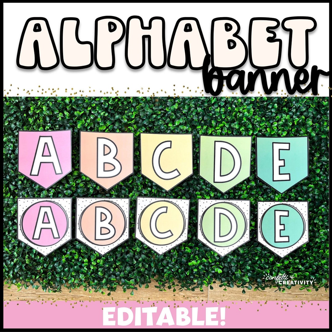 Alphabet Banner for the Classroom Retro Classroom Decor ABC Banner