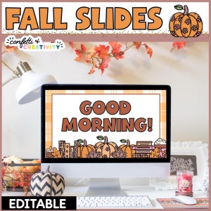 Fall Classroom Slides Template | Editable Google Slides & PowerPoint for Teachers | Autumn Classroom Presentation | Teacher Slides