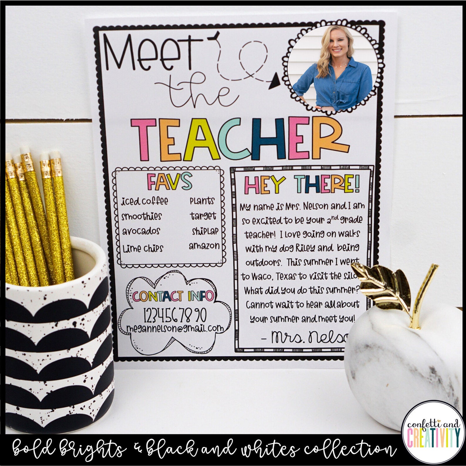 Editable Meet the Teacher Template Bold Brights Classroom - Etsy