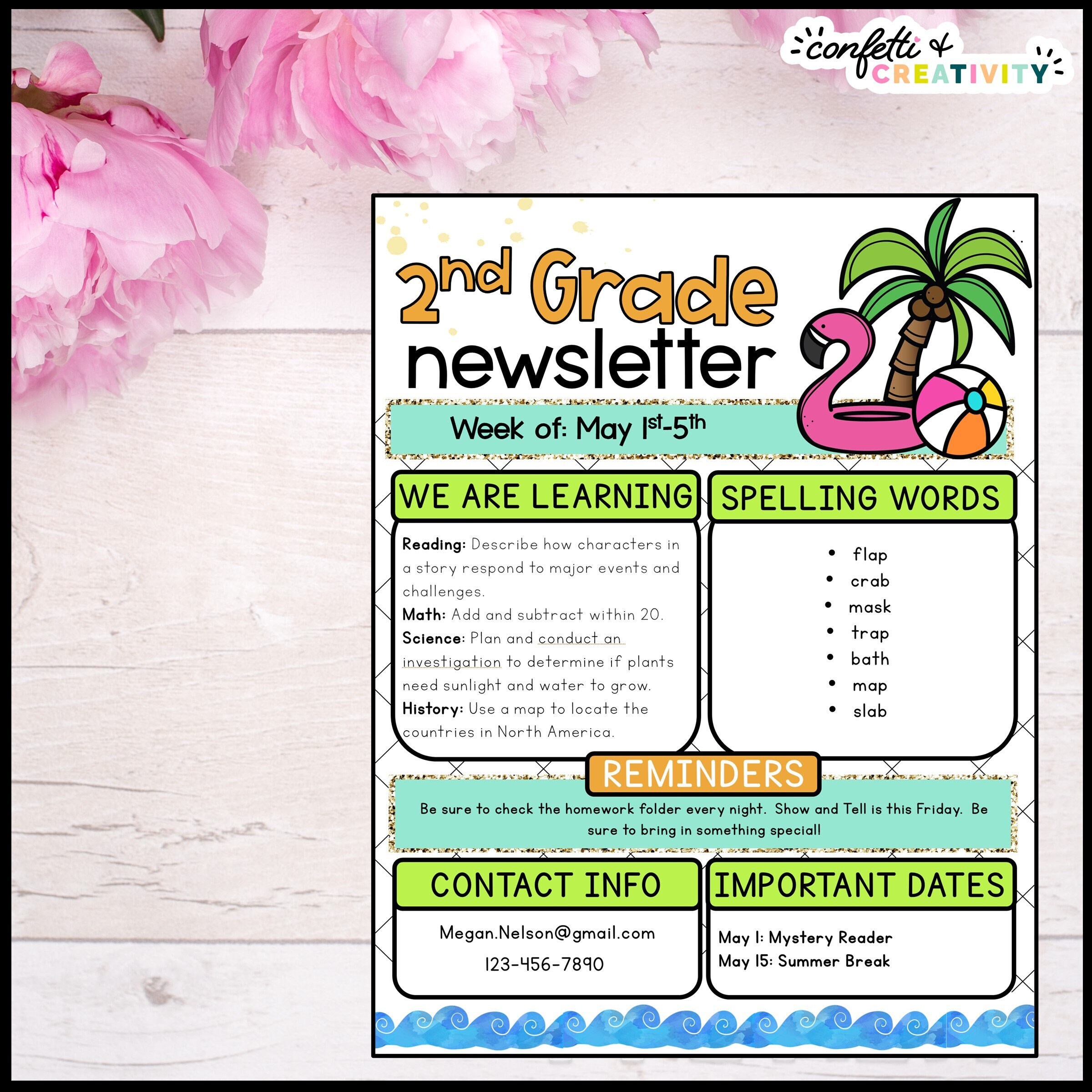 Student Summer Newsletter Examples Editable Summer Classroom Newsletter Template (digital Download) - Etsy