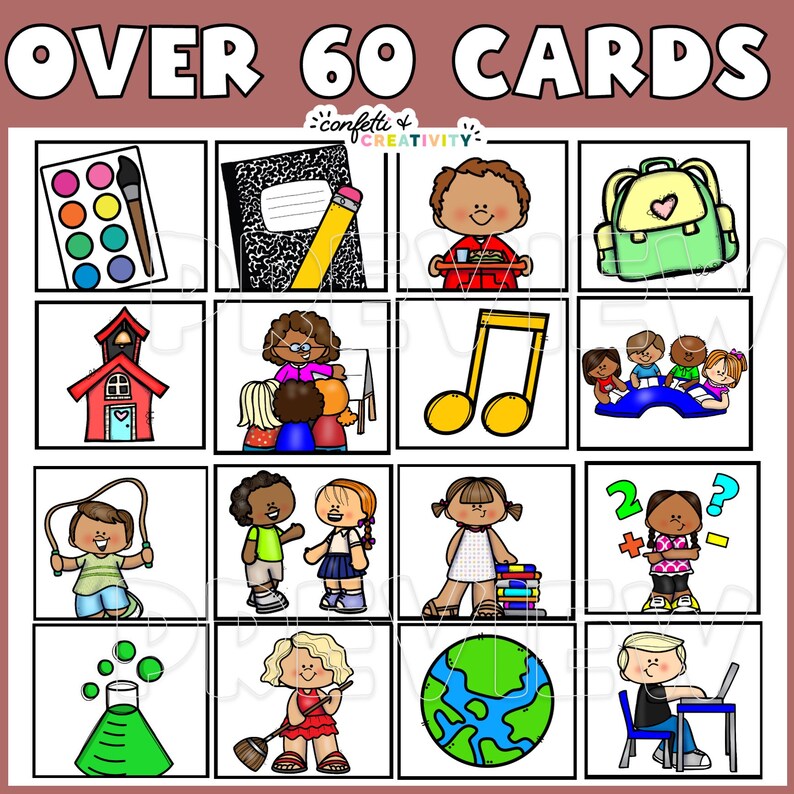 Visual Classroom Schedule Cards: Elementary, Editable (digital Download ...