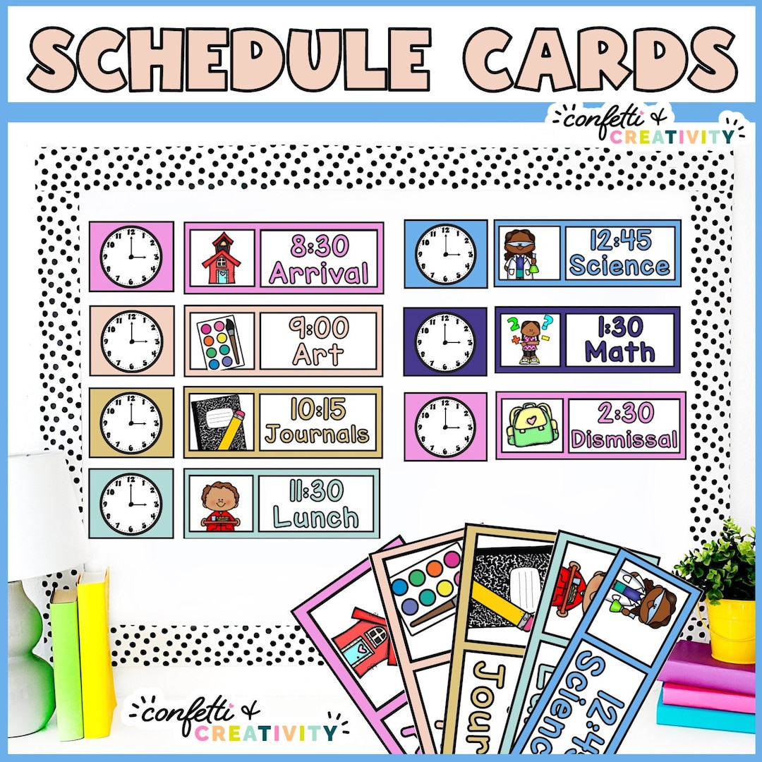 Space Daily Schedule Cards | Editable Classroom Schedule | Elementary ...